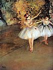 Edgar Degas Canvas Paintings - Two Dancers on a Stage